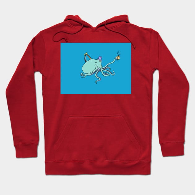 Sir Octopus (teal) Hoodie by MuffinGod